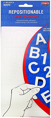 Creative Start Cosco Letters and Numbers 2" Helvetica Font 133 Characters, White (098196)