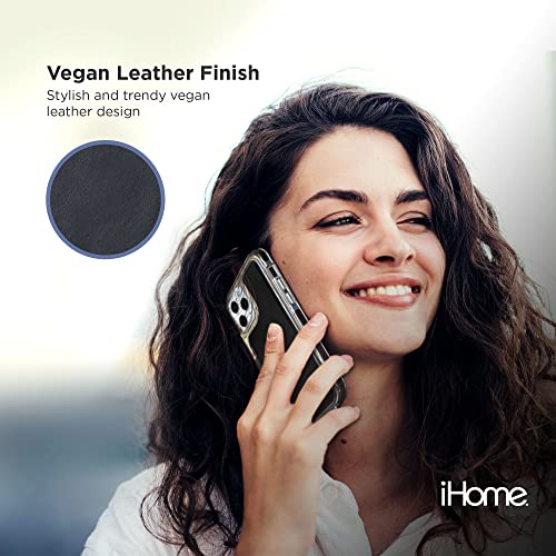 iHome Magnetic Vegan Leather Velo Case for iPhone® 12 Pro Max, Black, 2IHPC0825B1L2