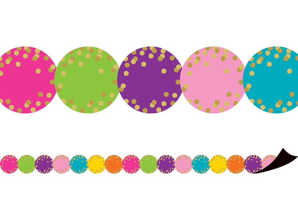 Teacher Created Resources Confetti Circles Die-Cut Magnetic Border 24 x 1.5 inch