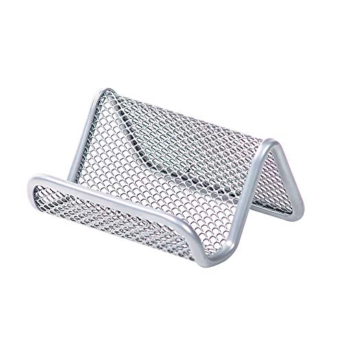 Office Depot Metro Mesh Business Card Holder, Pewter, 22254