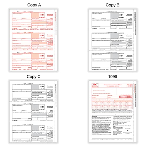 Office Depot Brand 1099-NEC Laser Tax Forms with Software, 3-Up, 4-Part, 8-1/2" x 11", Pack of 25 Form Sets
