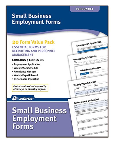 Adams Small Business Employment Forms, 4 Each of 5 Different Forms, Includes Instructions (HV100)