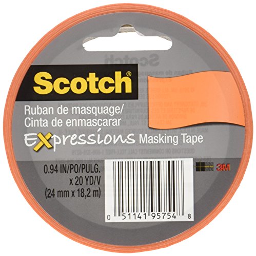 Scotch Decorative Masking Tape .94"X20yds, Orange