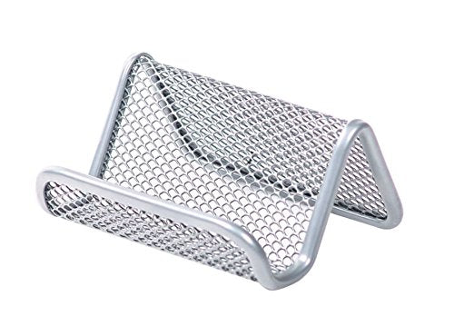 Office Depot Metro Mesh Business Card Holder, Pewter, 22254