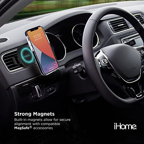 iHome Magnetic Vegan Leather Velo Case for iPhone® 12 Pro Max, Black, 2IHPC0825B1L2