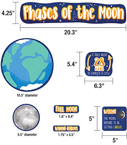 Carson Dellosa – Phases of the Moon Mini Bulletin Board Set, Classroom Décor, 24 Pieces