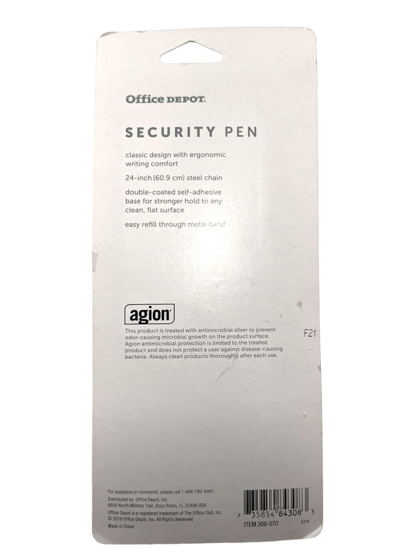 Office Depot Security Counter Pen, Medium Point, 1.0 mm, Black Base
