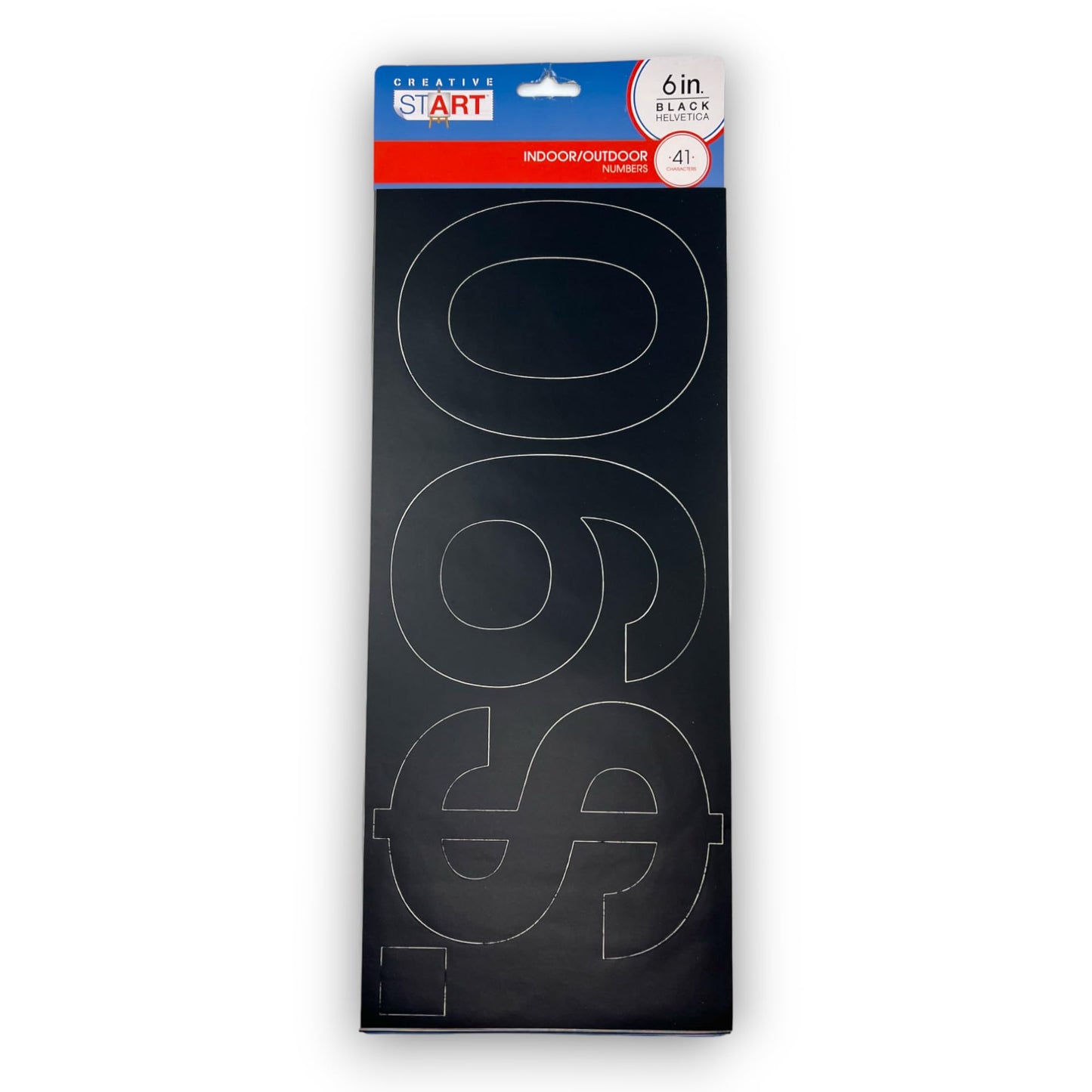 Creative Start Self-Adhesive Numbers and Symbols, 6", Helvetica, Black, Pack of 41