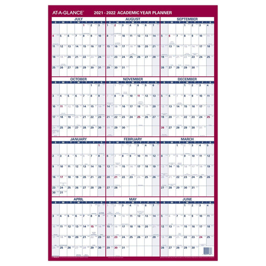 AT-A-GLANCE 2023-2024 Erasable Calendar, Wall Calendar, 32" x 48", XLarge, Academic, Dry Erase