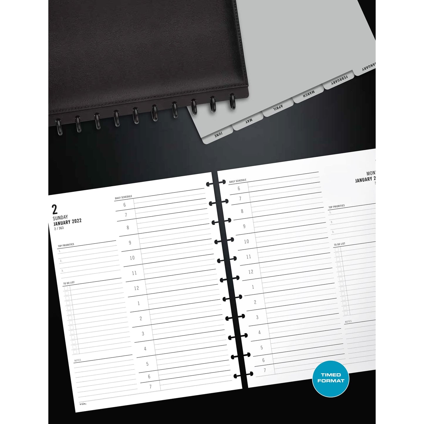 TUL® Discbound Daily Refill Pages, Letter Size, 8-1/2" x 11", January To December 2022, TULLTFLR-1PG