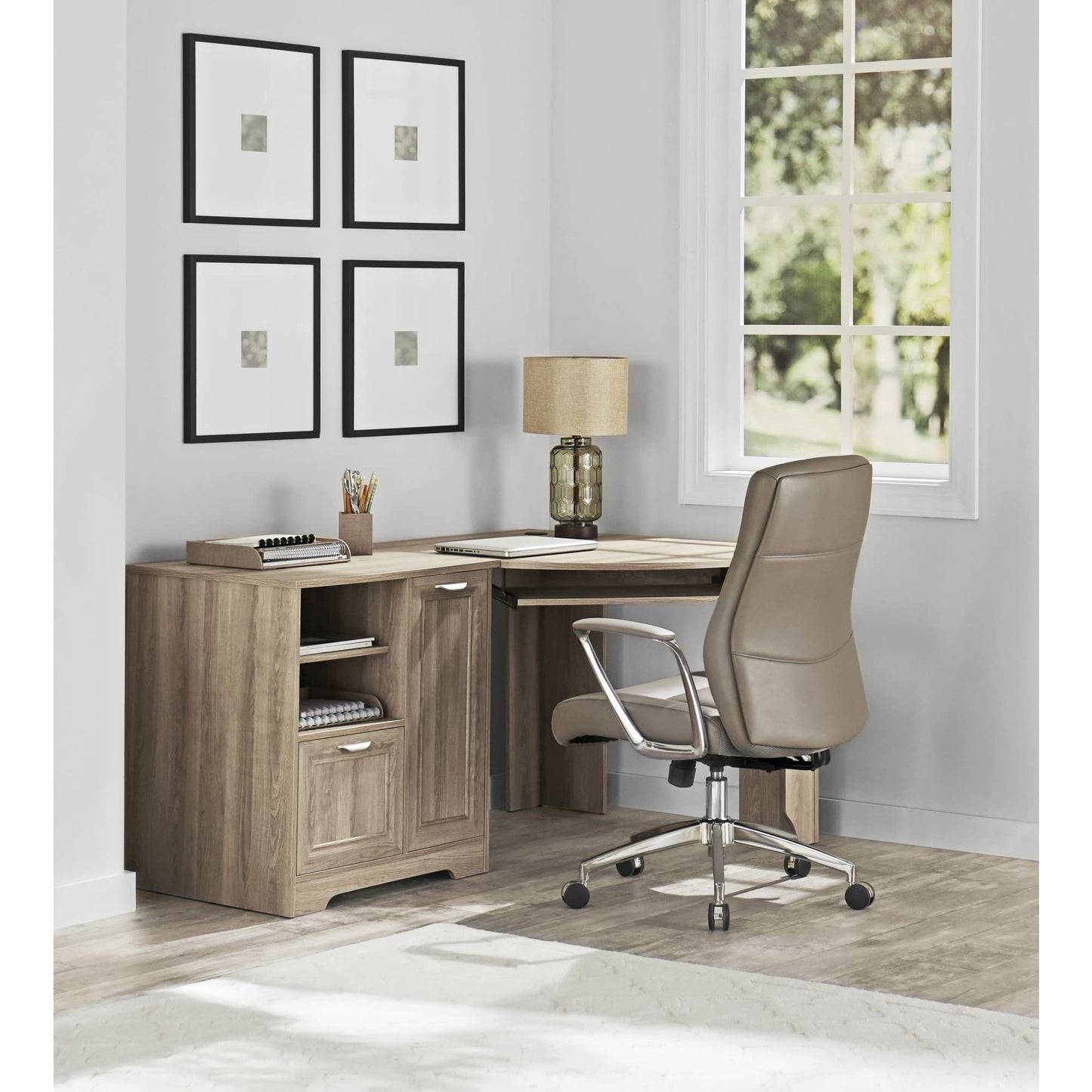 Realspace® Magellan 60"W Corner Desk, Blonde Ash