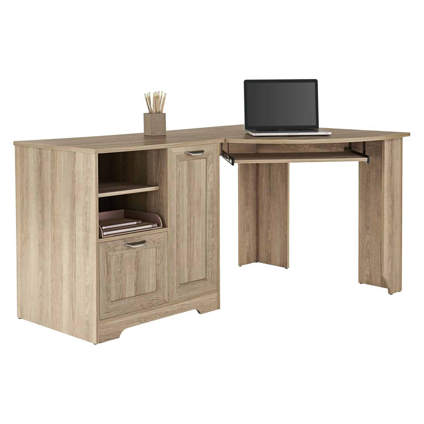 Realspace® Magellan 60"W Corner Desk, Blonde Ash