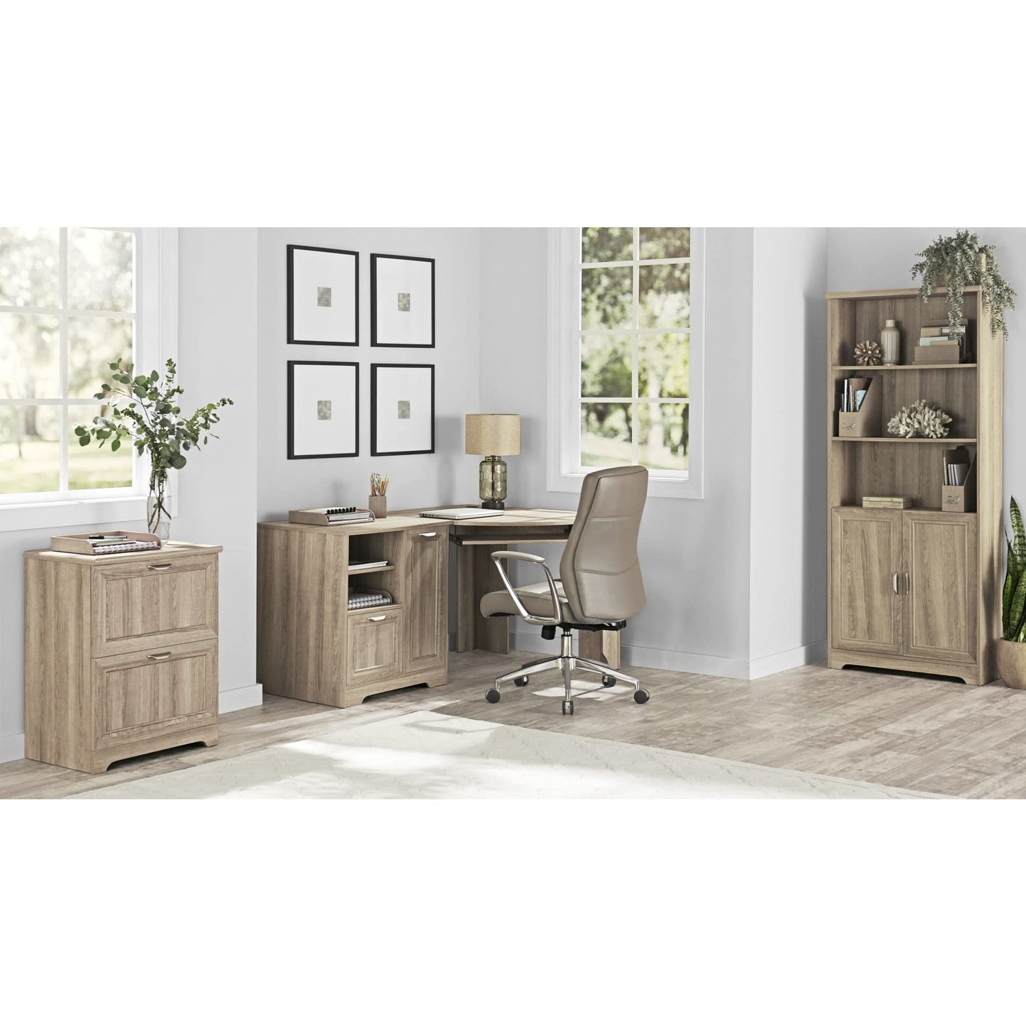 Realspace® Magellan 60"W Corner Desk, Blonde Ash