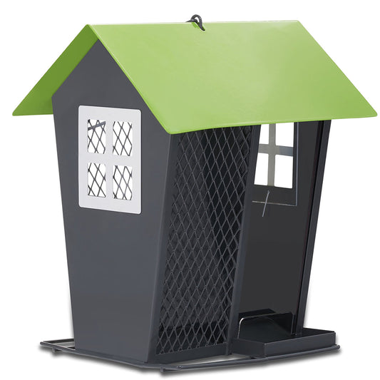 Perky-Pet 420 Gray Seed Duo Wild Bird Feeder, Gray & Green